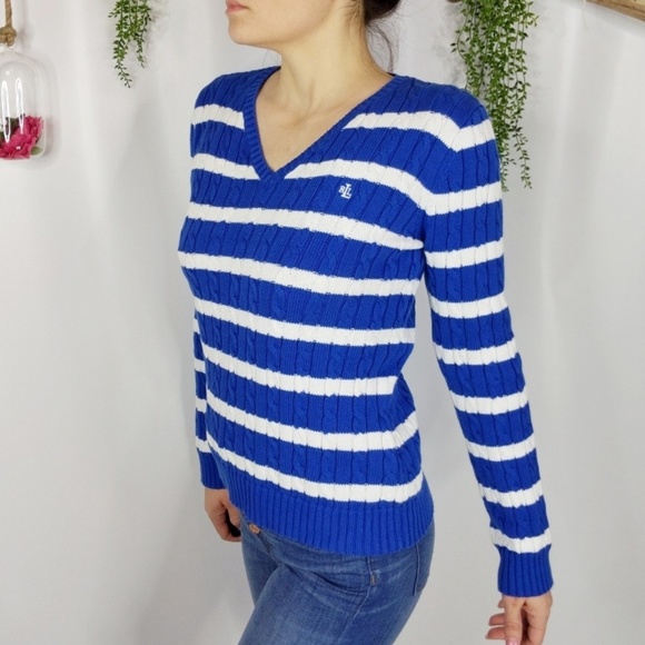Lauren Ralph Lauren Sweaters - ♻️LAUREN RALPH LAUREN stripe cableknit sweater 272